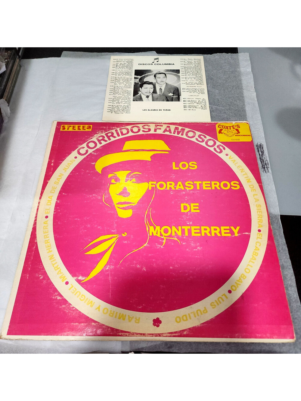 Los Forasteros de Monterrey Corridos Famosos Vinyl LP Cuates CU-532 EX/VG